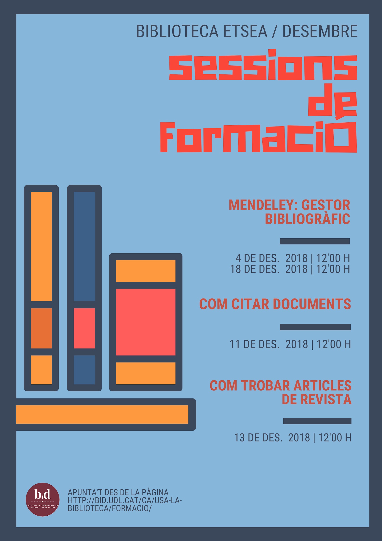 Sessions de formació Biblioteca de l'ETSEA (desembre 2018)
