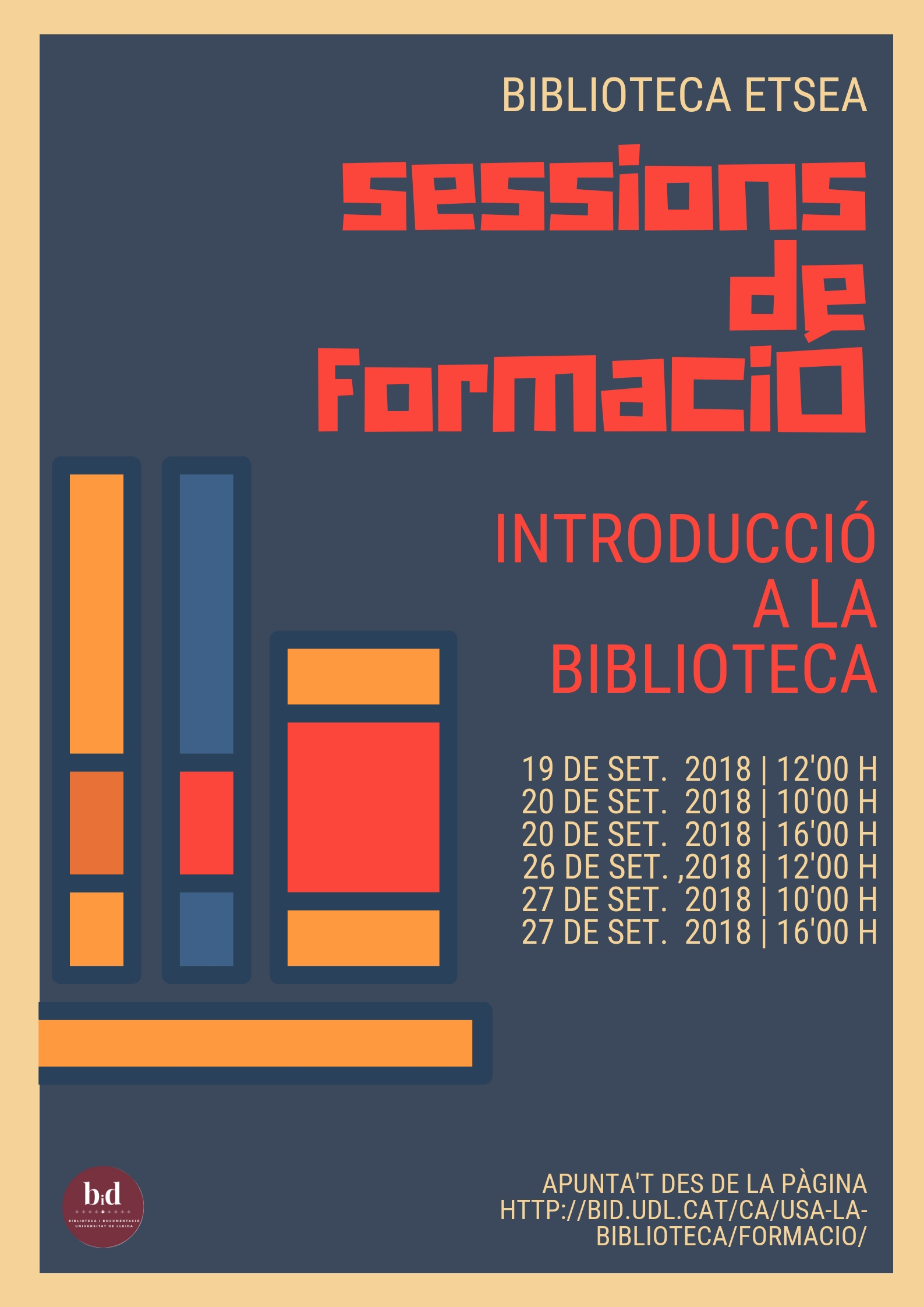 Sessions de formació - Biblioteca de l'ETSEA - setembre 2018