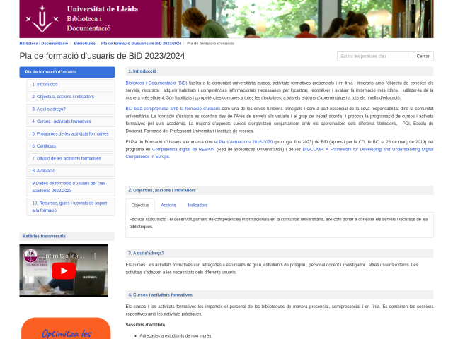 Pla de formació d'usuaris de BiD 2023/2024