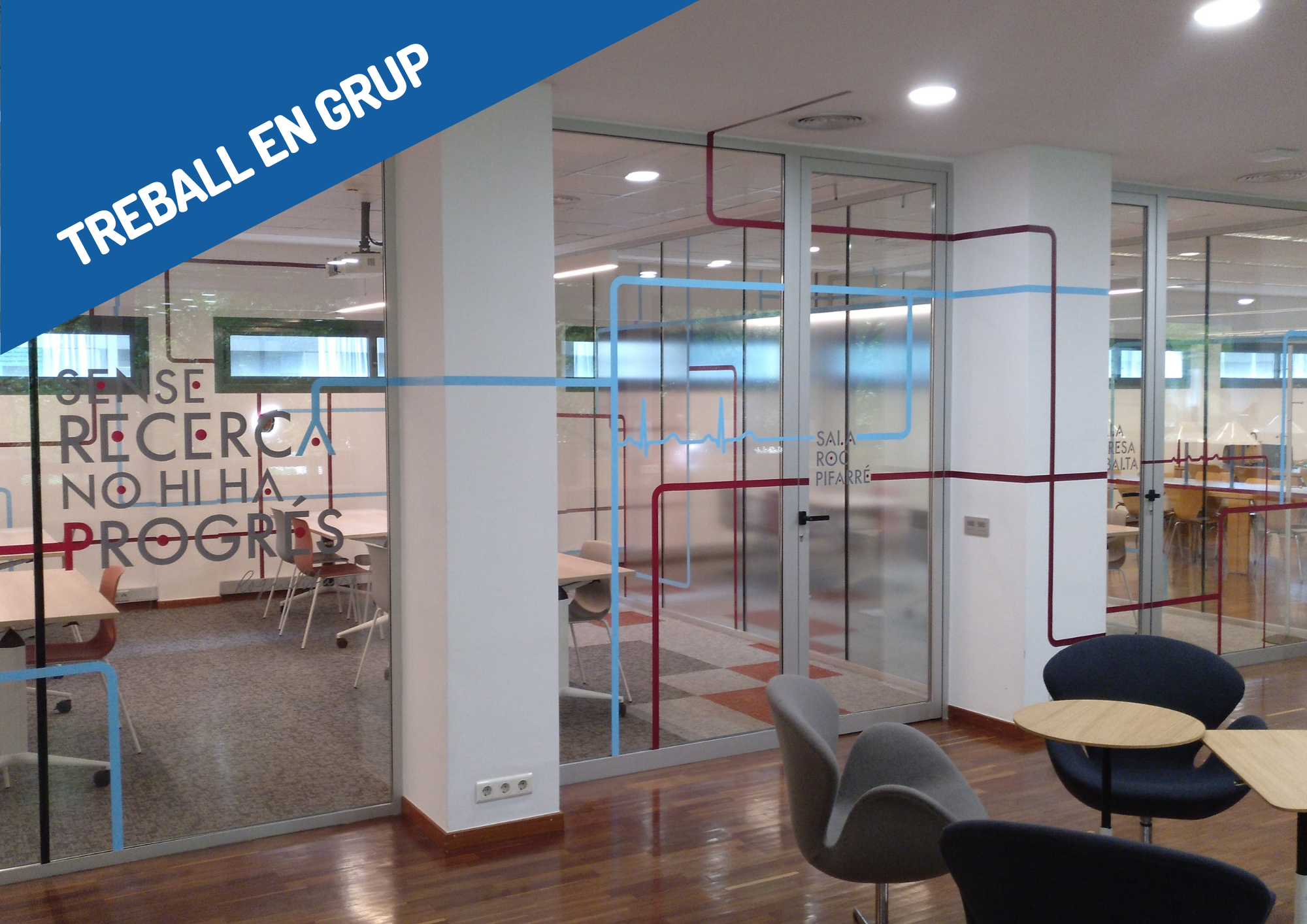 Espais de treball en grup de la Biblioteca de Ciències de la Salut