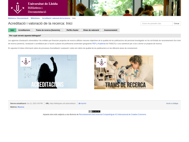 Acreditació i valoració de la recerca