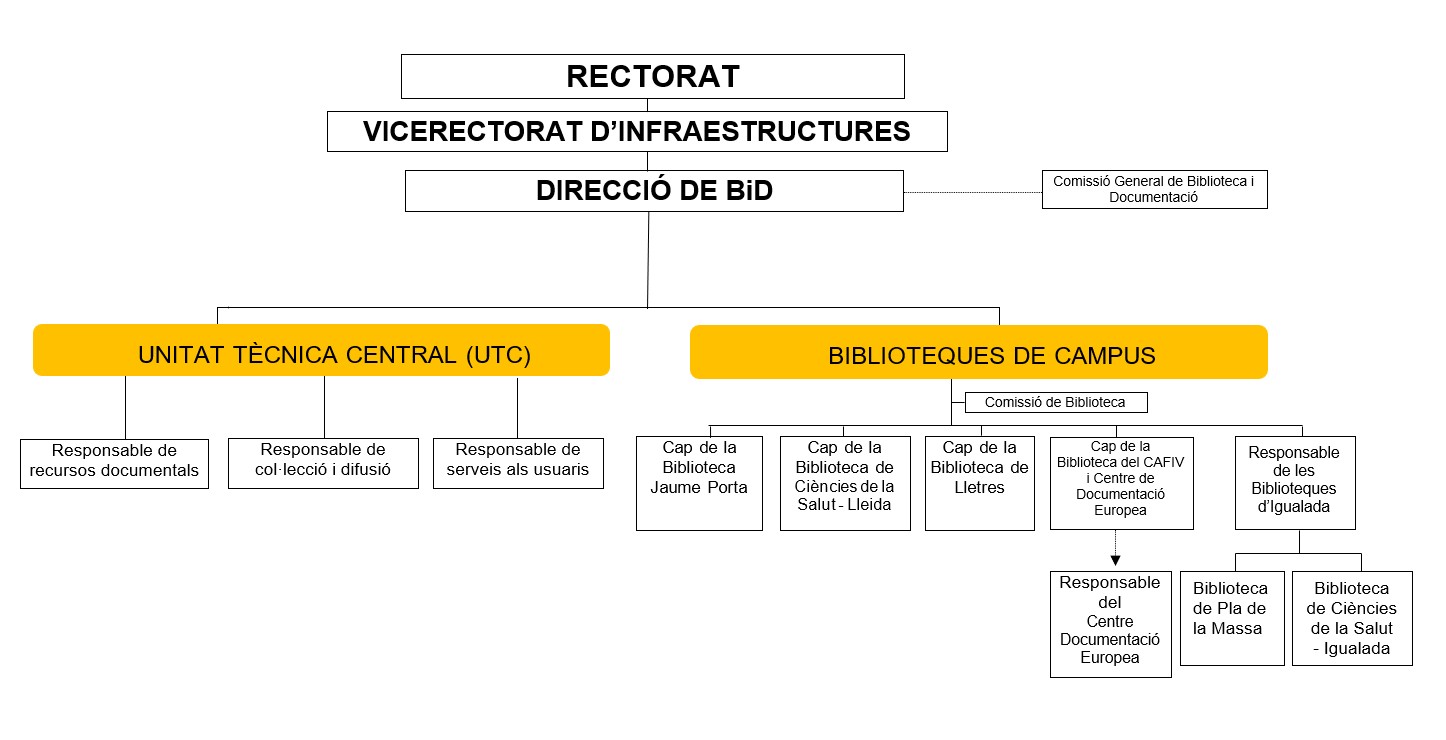 Organigrama de l'estructura organitzativa de BiD 2025
